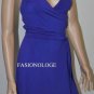 $198 New BCBG Max Azria Dregal Blue Halter Cocktail Party Dress M