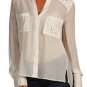 $198 New BCBG Max Azria "Erica" Canvas Lace 100% Silk Cocktail Party Top NWT S