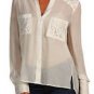 $198 New BCBG Max Azria "Erica" Canvas Lace 100% Silk Cocktail Party Top NWT S