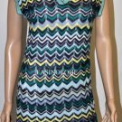 $208 New BCBG Max Azria Azalea Teal Combo Silk Knit Party Dress L