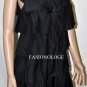 $218 New BCBG Max Azria Black Tiered Ruffle Cotton Silk Cocktail Dress XXS