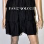 $218 New BCBG Max Azria Black Tiered Ruffle Cotton Silk Cocktail Dress XXS