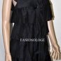 $218 New BCBG Max Azria Black Tiered Ruffle Cotton Silk Cocktail Dress XXS