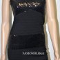 $178 New BCBG Max Azria Black Rayon Sequin Knit Cocktail Party Dress S