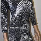 $148 New BCBG Max Azria "Ania" Black Combo Jersey Cocktail Party Dress M