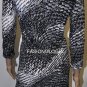 $148 New BCBG Max Azria "Ania" Black Combo Jersey Cocktail Party Dress M