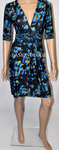 $248 New BCBG Max Azria Black Combo Stretch Jersey Party Dress S