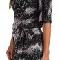 $248 New BCBG Max Azria "Coleen" Black White Draped Jersey Party Dress M