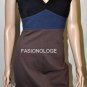 $258 New BCBG Max Azria Ink Combo Color Block Rayon Knit Cocktail Dress 6