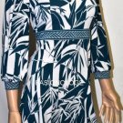 $218 New BCBG Max Azria Dark Teal Print Jersey Short Party Cocktail Dress NWT S