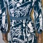 $218 New BCBG Max Azria Dark Teal Print Jersey Short Party Cocktail Dress NWT S