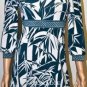 $218 New BCBG Max Azria Dark Teal Print Jersey Short Party Cocktail Dress NWT S