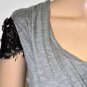 $278 New BCBG Max Azria Heather Grey Lace Jewel Rayon Cocktail Party Dress NWT L
