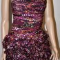 $898 New BCBG Max Azria Pink Strapless Organza Pedal Short Cocktail Dress~0~