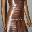 $260 New BCBG Max Azria Strapless Champagne Tiered Cocktail Party Dress ~0~