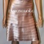 $260 New BCBG Max Azria Strapless Champagne Tiered Cocktail Party Dress ~0~