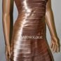 $260 New BCBG Max Azria Strapless Champagne Tiered Cocktail Party Dress ~0~