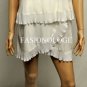 $308 New BCBG Max Azria White Tiered 100% Silk Cocktail Dress XXS