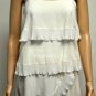 $308 New BCBG Max Azria White Tiered 100% Silk Cocktail Dress XXS