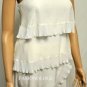 $308 New BCBG Max Azria White Tiered 100% Silk Cocktail Dress XXS