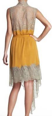 $598 New BCBG Max Azria Runway Amber Silk Lace Wrap Cocktail Party Dress NWT XXS
