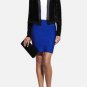 $138 New BCBG Max Azria "Simone" Blue Sapphire Textured Bandage Power Skirt L