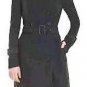 $458 New BCBG Max Azria Black "Johnny" Belted Woven Trench Coat Jacket  NWT XXS