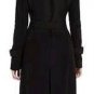 $458 New BCBG Max Azria Black "Johnny" Belted Woven Trench Coat Jacket XS