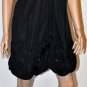 $458 NEW BCBG Max Azria Rosette Applique Taffeta Little Black Short Dress ~0~