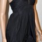 $458 NEW BCBG Max Azria Rosette Applique Taffeta Little Black Short Dress ~0~