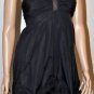 $458 NEW BCBG Max Azria Rosette Applique Taffeta Little Black Short Dress ~0~