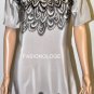 $298 New BCBG Max Azria Black Combo 100% Silk Shift Party Dress XS