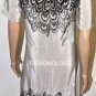 $298 New BCBG Max Azria Black Combo 100% Silk Shift Party Dress XS