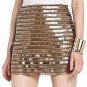 $238 New BCBG Max Azria "Elka" Sequin Bronze Short Party Skirt NWT L