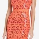 $548 New BCBG Max Azria "Gabrielle" Begonia Sequin Cocktail Party Dress NWT L