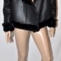 $488 New BCBG Max Azria Black Shearling Faux Fur Leather Jacket Coat XXS