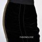 $188 New BCBG Max Azria Dark Black Rayon Silk Blend Velour Ruched Skirt 6