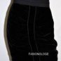 $188 New BCBG Max Azria Dark Black Rayon Silk Blend Velour Ruched Skirt 6