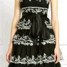 $498 New BCBG Max Azria Strapless Black Lace Tiered Cocktail Party Dress 8
