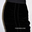 $188 New BCBG Max Azria Dark Black Rayon Silk Blend Velour Ruched Skirt 4