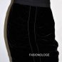 $188 New BCBG Max Azria Dark Black Rayon Silk Blend Velour Ruched Skirt 4