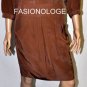 $298 New BCBG Max Azria Brown Toffee 100% Silk Shift Short Party Dress 8
