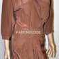$298 New BCBG Max Azria Brown Toffee 100% Silk Shift Short Party Dress 8