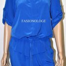 $258 New BCBG Max Azria Lark Spur Blue Drop Waist Silk Cocktail Party Dress M