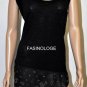 $238 New BCBG Max Azria BLack Bead Chiffon  Rayon Party Shirt Top M
