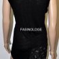 $238 New BCBG Max Azria BLack Bead Chiffon  Rayon Party Shirt Top M