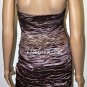 $360 New BCBG Max Azria Mauve Crinkled Satin Strapless Short Party Dress S