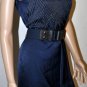 $358 New BCBG Max Azria Runway Embellished Silk Carbon Navy Blue Party Dress L