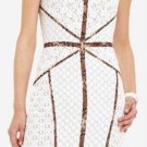 $268 New BCBG Max Azria "Andreea" White Eyelet Cocktail Party Dress NWT 12