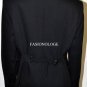 $198 New BCBG Max Azria Black One Button Woven Wool Jacket Blazer L